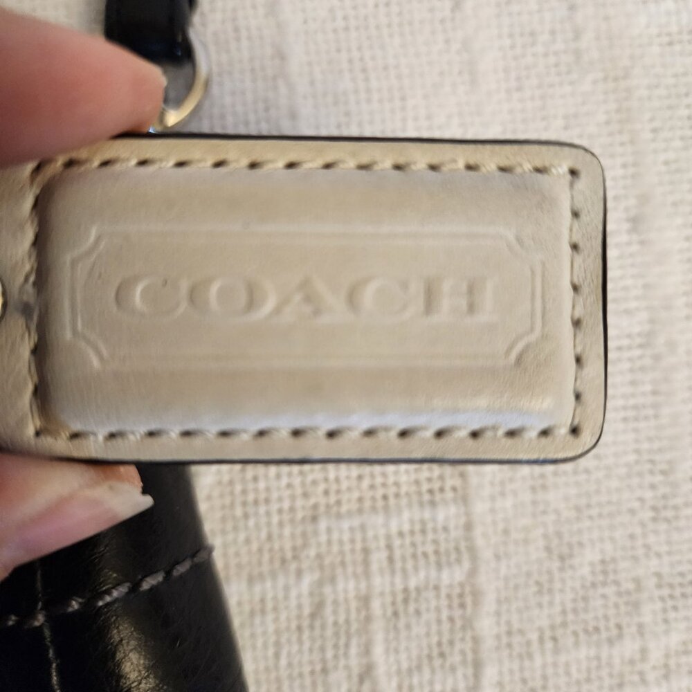 Coach Park Leather Mini Duffle Blk Pebbled Cross Body & Shorter Handle Bag A303 - Picture 6 of 15